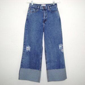 NWOT Swank A Posh Womens Wide Leg Cuffed Stretch Crop Jeans Size 7